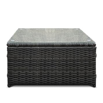 Ikayaa Outdoor Patio Furniture Set 5 Piece Wicker Rattan Garden Sectional Sofa With Soft Cushions Glass Coffee Table Amazon In Home Kitchen