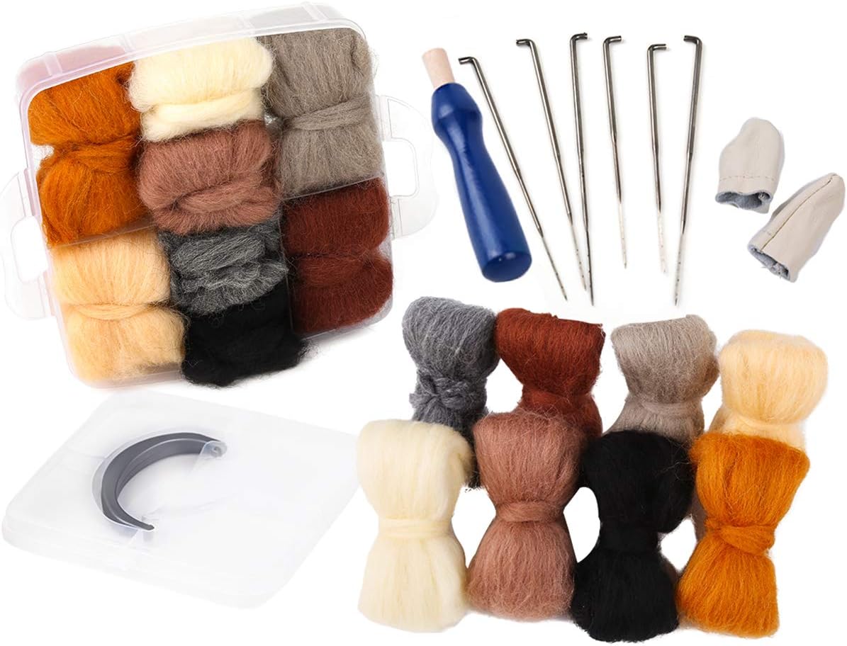 Needle Felting Kit, Needle Felting Starter Kit, 8 Colors