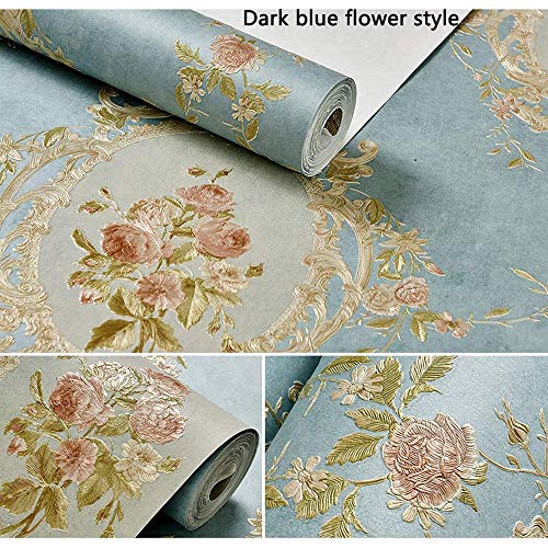 XHHWZB Victorian Damask Embossed Textured Wallpaper, Non-Woven 3D Print Environmental Durable Wallpaper for Home/Kitchen Office (Color : Style E)