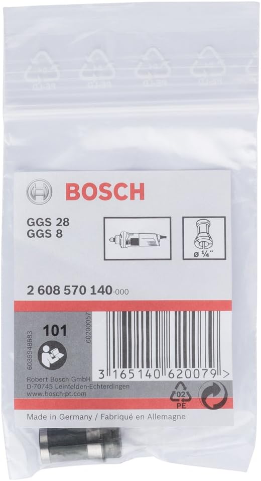 Bosch Collet Without Locking Nut (diameter 1/4'', Accessories for Straight Grinders Routers), Black/Grey, 1/4" - Image 3