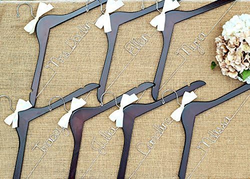 Set of 7 Personalized Bridal Hangers, Custom Hanger, Wedding Party Hangers, Bridesmaid Gift, Bride Hanger
