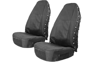 TIROL Waterproof Front Seat Covers High Back Seat Cover Bucket Seat Covers with Multi-Pockets for Semi Truck Cars Van SUV Pickup (Pack of 2)