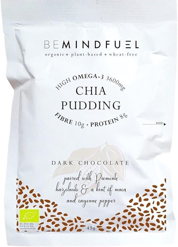 Bemindfuel Organic Chia Pudding Mix Dark Chocolate 40g Pack Of 10 Amazon Co Uk Grocery