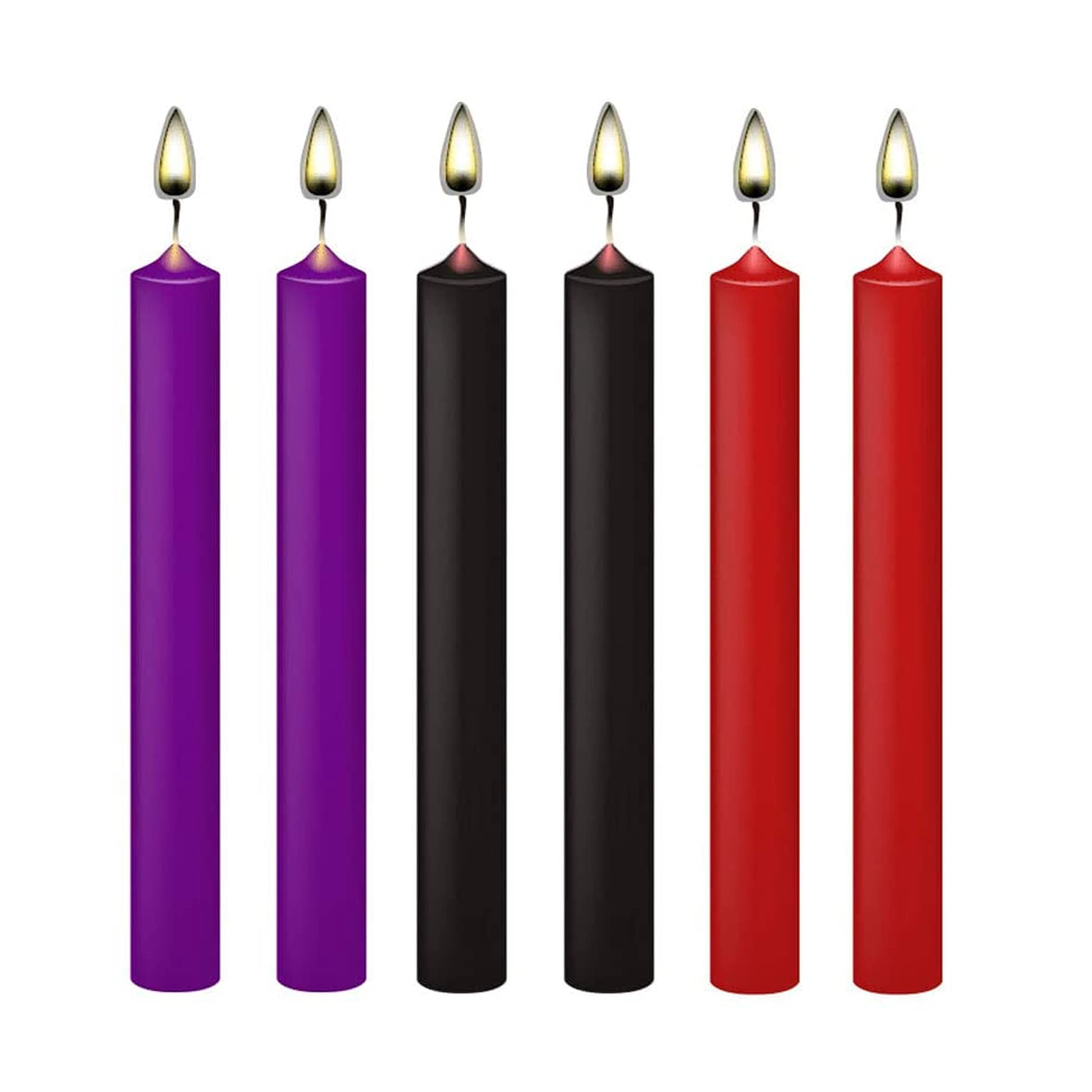 XLKJ 6PCS Low Temperature Romantic Wax Dripping Long Thin Love Candles for Couples, Home Decoration