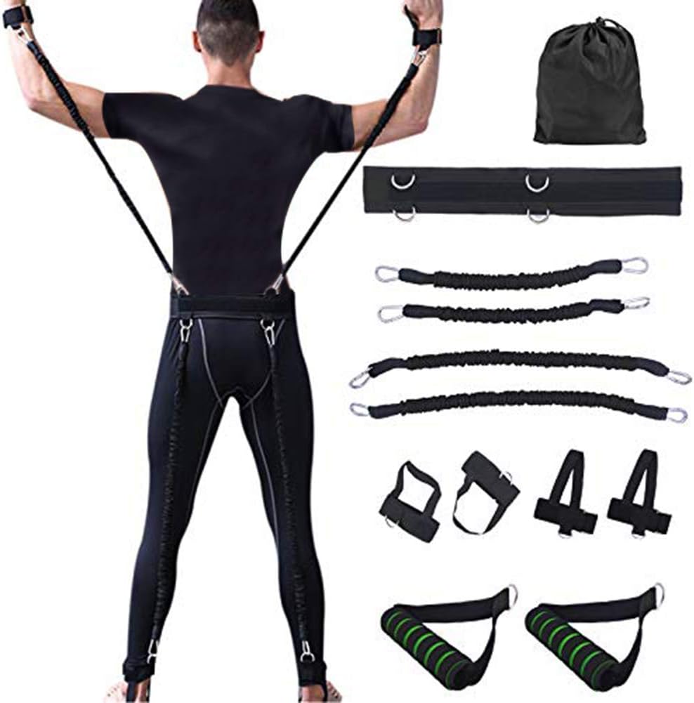 AUTUWT Body Resistance Bands Set, 150lbs Speed Agility Training Strength Jump Trainer MMA Boxing Training Resistance Band Set for Muay Thai,Karate Combat,Fitness,Basketball,Volleyball,Football