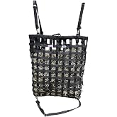 Tahoe Tack Patented Slow Feed Hay Bag for Horses &ndash; 4-Sided Design, Easy-Fill Top, Super Tough Reinforced Bottom, 2" x 2" Openings, 1-Year Warranty (Black, 36" X 25")