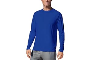NOUKOW Men's UPF 50+ Long Sleeve Tee Shirts UV Sun Protection Quick Dry Tee Shirt Swim Athletic Running Workout