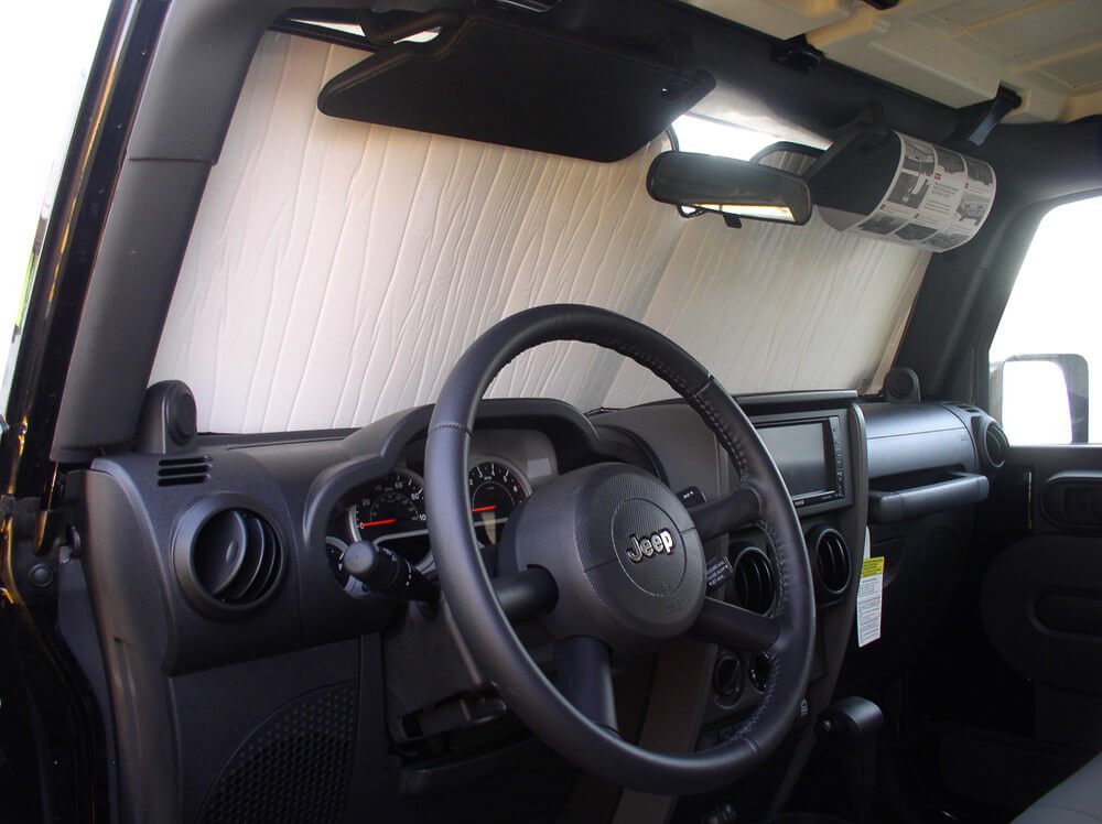 HeatShield The Original Auto Sunshade, Custom-Fit for Jeep Wrangler SUV 2007-2017, Silver Series