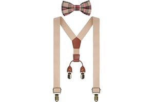 mifengda Boys Suspenders and Bow Tie Set Kids Suspenders and Pre-Tied Bow Tie Adjustable Toddler Baby for Kids Wedding Party