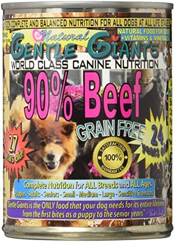 Gentle Giants All Natural Grain Free 90% Beef, 13Oz, Case Of 12