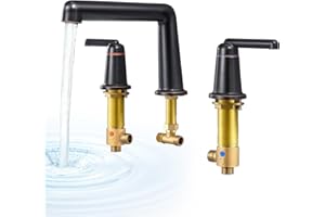 SOEBIZ Roman Bathtub Faucet with Valve 2-Handle, Widespread Deck Mount Bath Tub Faucets Set Elegant Tub Filler 3 Hole Oil Rubbed Brown, 9907ORB