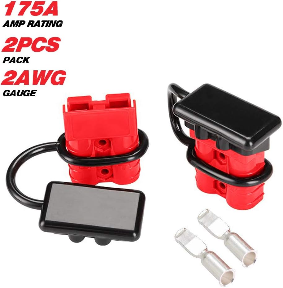 ORCISH Battery Quick Connect Disconnect Electrical Plug 2-4 Gauge 175 Amps for Recovery Winch or Trailer (red)