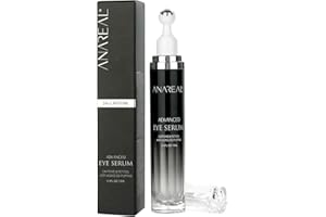 ANAREAL 5% Caffeine Eye Serum, Puffy Eyes Treatment, Eye Bags Treatment for Men and Women, Eye Roller for Puffy Eyes and Dark Circles, 360° Massage Ball Reduce Wrinkles, Fine Lines and Under Eye Bags