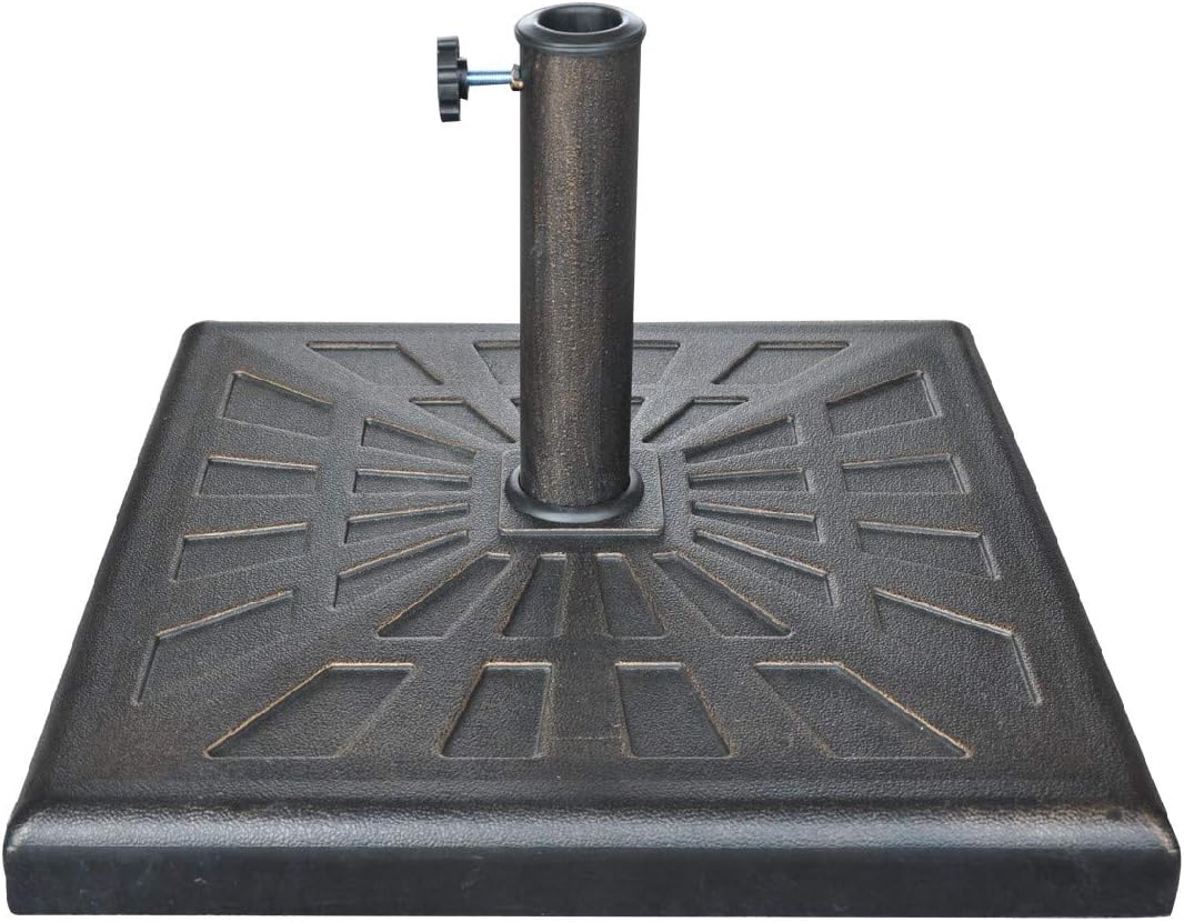 Patio Umbrella Base Stand Solid Weight For Outdoor Market Umbrellas Holder Heavy Duty Rust Free Weather Resistant Garden Outdoor Parasol Anchor 19kg Sqr Black Amazon Ca Home Kitchen
