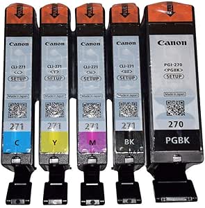 Amazon.com : Gen Canon PGI-270 CLI-271 Ink Cartridge for Canon TS6020 TS5020 5 Pack ( 1 PGBK, 1 