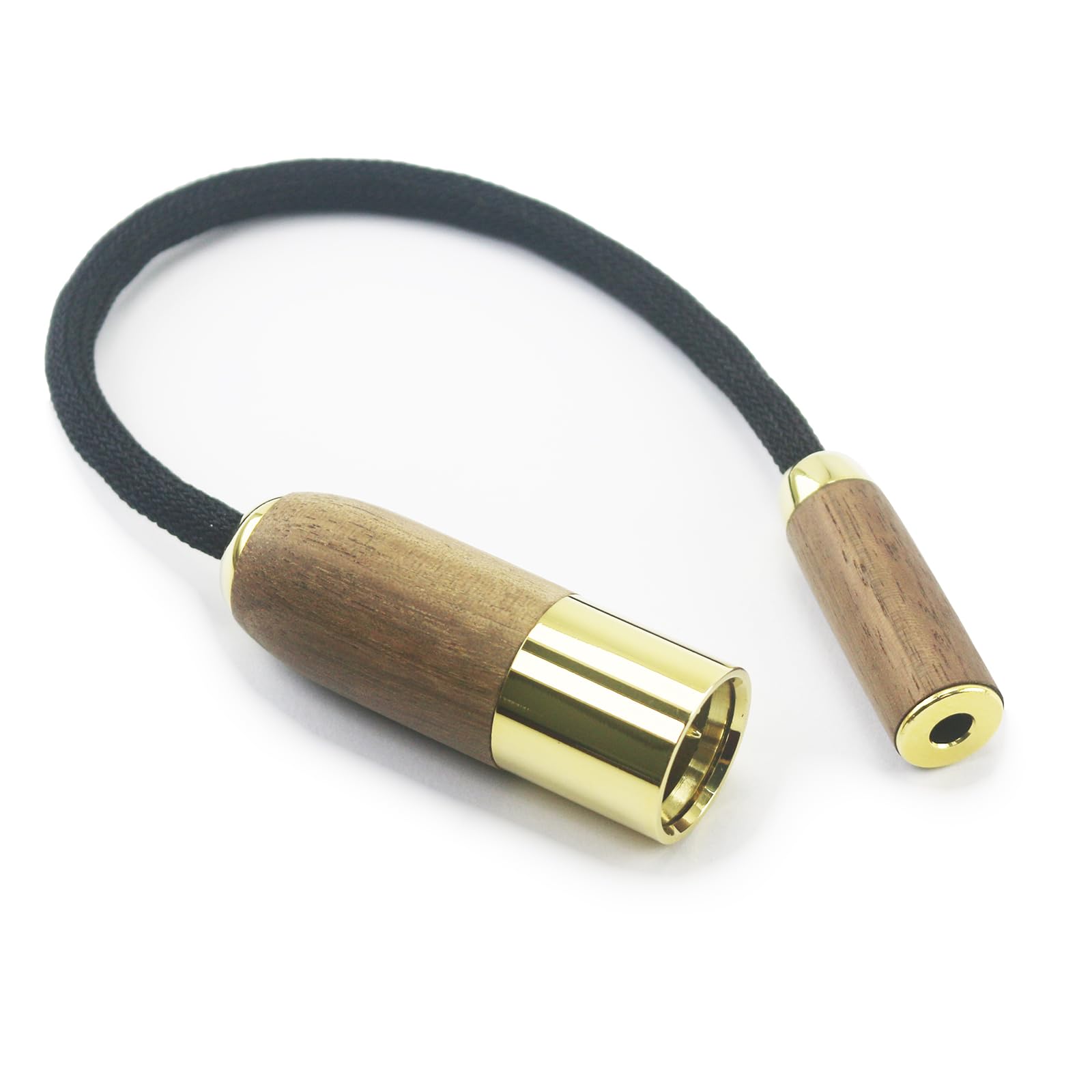 ABLET 4-pin XLR Balanced Male to 4.4mm Balanced Female Headphone Audio Adapter Cable 6N 8 Cores OCC Copper Single Crystal Silver Plated Wire Walnut Wood Shell 15cm