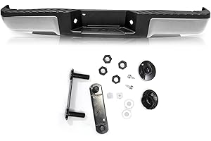 SOCKIR Rear Step Bumper Assembly Fit for 2009-2014 Ford F-150 without Sensor Holes w/o Tow Hitch One-piece Molding Anti-Rust Coating Chrome