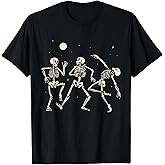 Spooky Dancing Skeletons Halloween Costume Music Adult Kids T-Shirt