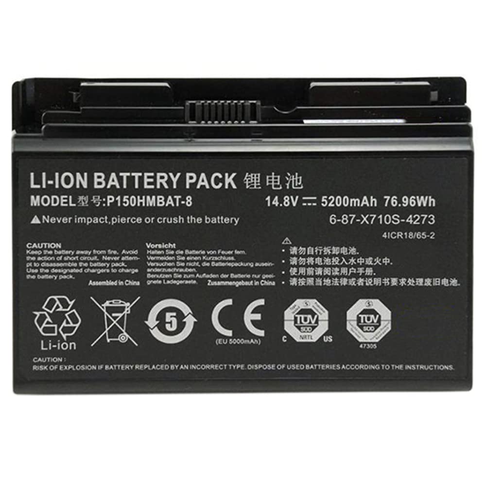 XITAIAN 14.8V 76.96Wh 6-87-X710S-4273 P150HMBAT-8 Replacement Battery for Clevo P170 P170HM Series 6-87-X710S-4271 6-87-X710S-4272 6-87-X710S-4J7 6-87-X710S-4J72