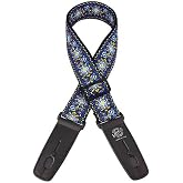 Lock-It Straps Retro Vintage Series jacquard Strap with Locking Ends - Blue Chill
