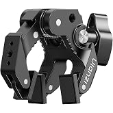 ULANZI CO78 Super Clamp Mount, 3-Jaw Y-Shape Super Clamp with Cold Shoe | &amp; 1/4"-20 Threads,ARRI Pins, Heavy Duty Camera Rig Mount for Monitors, LED Lights, Action Cameras, Desktop Rig, Load - Black