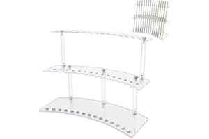Bagentry Acrylic Beaded Pen Display Stand, 0.51''/1.3 CM 30-Slot Desk Stands and Holders for Pens Pencil Marker Makeup Brush 