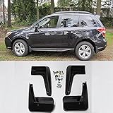 VioletLisa New Set of 4 Matte Black Durable PP Bolt-On Flap Protect Front & Rear Mud Guards+Screws+Clamps For 13-17 Subaru Forester