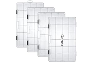Gonex Fishing Tackle Boxes, 3700 Tackle Trays Transparent Fish Tackle Storage with Adjustable Dividers, Plastic Box Organizer