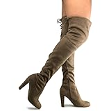 Premier Standard Women's Over The Knee Boot - Sexy Over The Knee Pullon Boot - Trendy Low Block Heel Shoe - Comfortable Boot