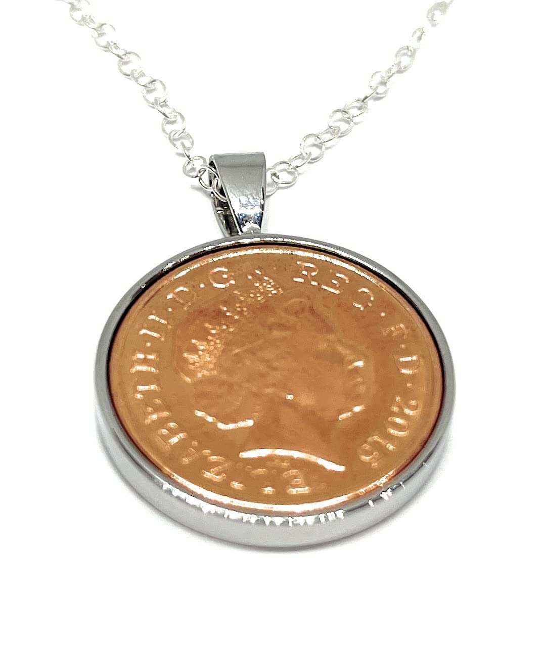 2015 11th Steel wedding Anniversary 10 year Steel birthday/Anniversary 2015 Coin Pendant SLV