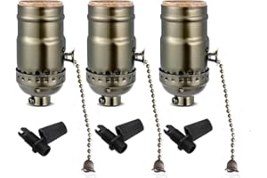 TWDRTDD 3 Pack E26/ E27 Aluminous Shell Vintage Bronze Edison Pendant lamp Holder,DIY Accessories E26 Screw Medium Base Light