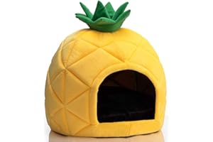 Hollypet Cozy Pet , Warm Cave Nest Sleeping Bed Pineapple Shape Puppy House for Cats and Small Dogs, Yellow