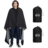 ONTYZZ Waterproof Camping Blanket, Windproof Poncho Hoodie Blankets with with Crystal Velvet Lining, Wearable Sleeping Bag for Stadium, Concerts, Car Travel, Beach, Picnic, Two Pack(79 x 59'')