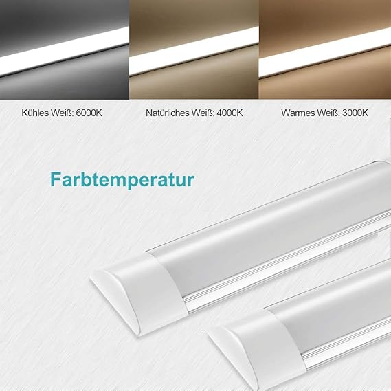 led tubo de luz oficina garaje 3600lm