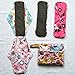 7pcs Set 1pc Mini Wet Bag +6pcs 10 Inch Regular Charcoal Bamboo Mama Cloth/ Menstrual Pads/ Reusable Sanitary Pads (Pink)
