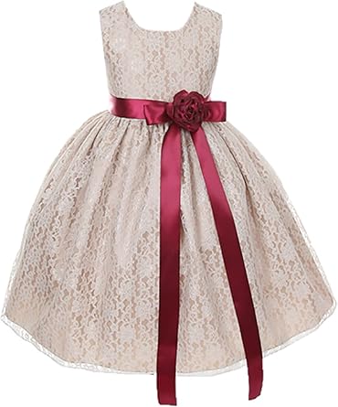 champagne lace flower girl dresses