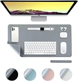 Desiretech Reversible Desk Mat Small 35x60cm Dual-Sided Grey Silver view 1