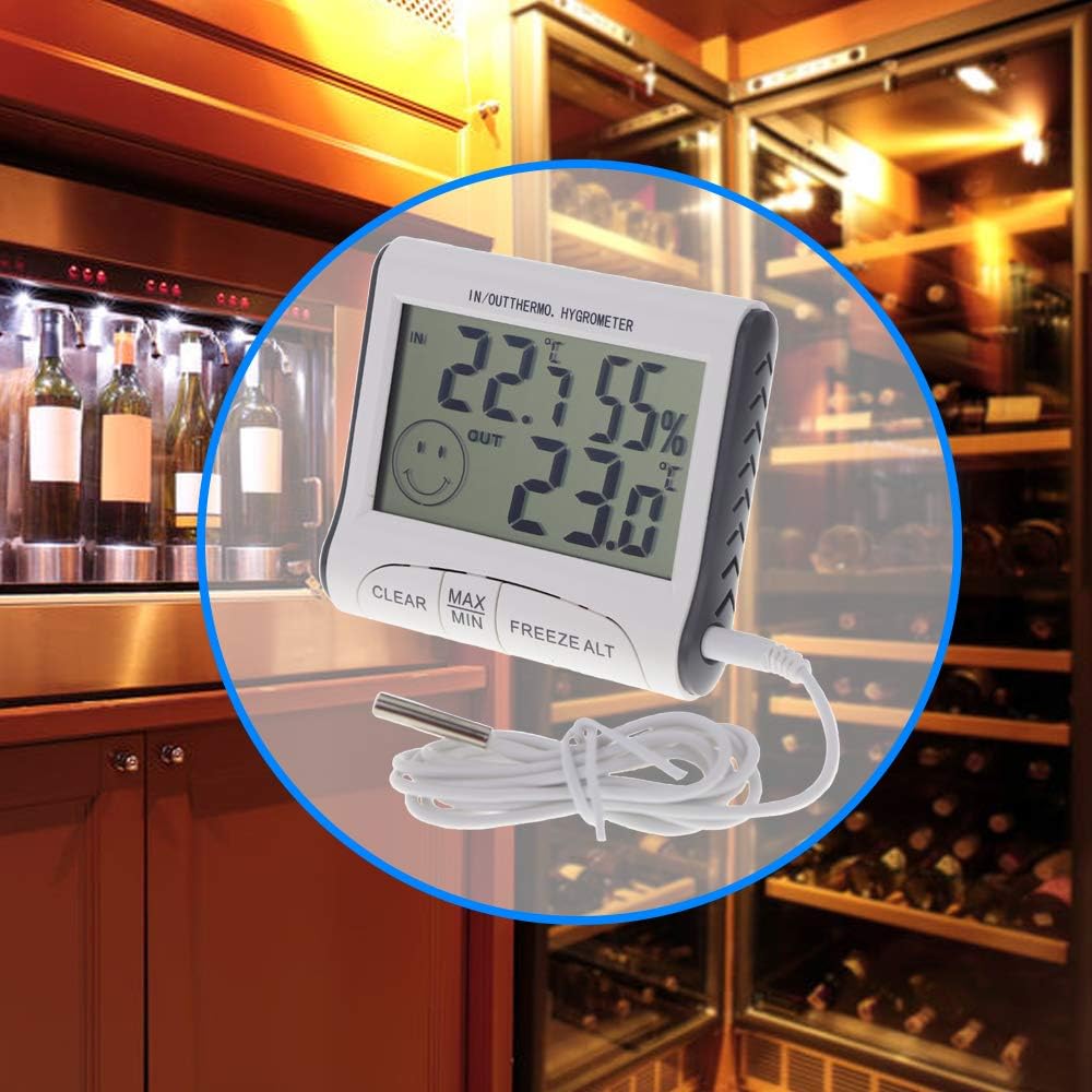 Digital Wine Cellar Thermometer Hygrometer With Max Min Temperature