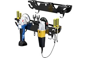 AIFEI Angle Grinder Holder, Angle Grinder Tool Stand, Grinders Power Tools Holder, Electric Angle Grinder Storage Rack, Garage Wall mount Bracket for Cutters Polishers, with Cord Hanger and Hooks