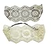 yueton Pack of 2 Elegant Retro Women Girl Lace Headband Hair Band Hair Accessories (2 Different Colors 16.5 Inch)