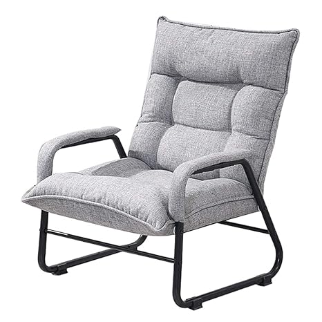 Gray Comfortable Relax Chair Adjustable Lounge Chair Folding Deck