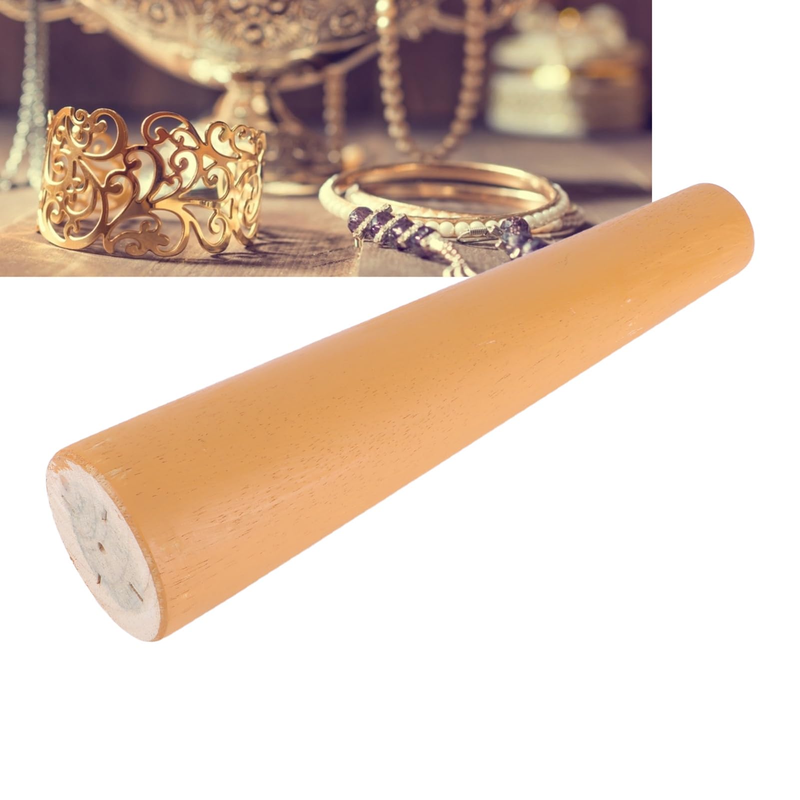 Wooden Bracelet Making Stick Bangle Mandrel Jewelry Tool with Hammer, High Strength, Durable, 2pcs Pack