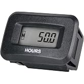 YOOREAL Digital OEM Maintenance Hour Meter Gauge,Volt DC 5V-60V | Works on Various of ZTR/Riding Lawn Mower Tractor Snow Blower Land Edger Pressure Washer Tractor