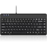 Perixx PERIBOARD-409U Wired USB Mini Keyboard, Black, US English Layout