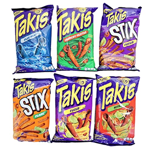 Takis Variety Pack Takis Fuego, Takis Crunchy Fajitas, Takis Blue