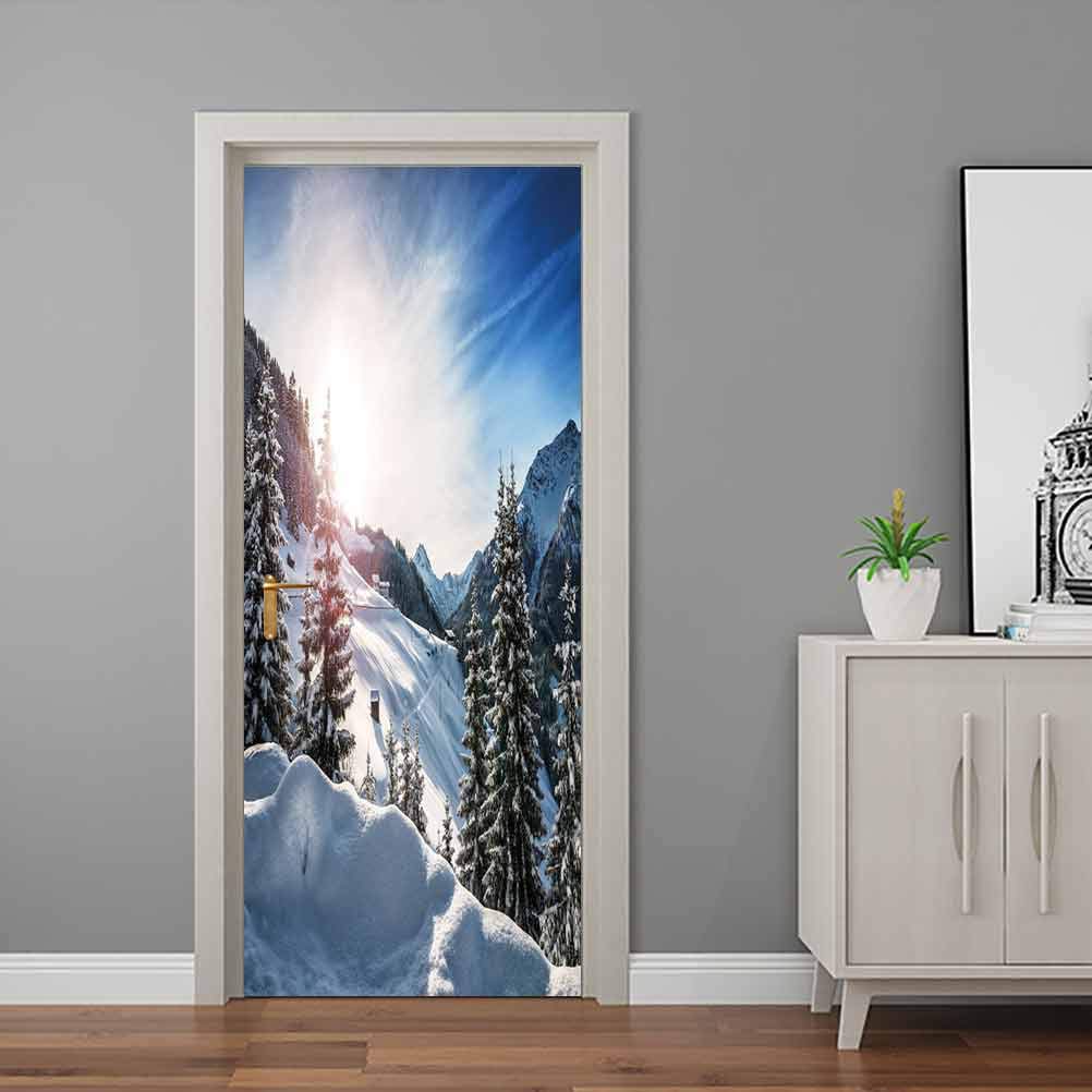 Winter Removable Wallpaper Europe Alps Rising