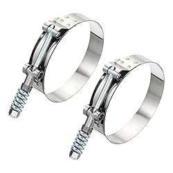 PATIKIL T-Bolt Hose Clamps with Spring, 2 Pack