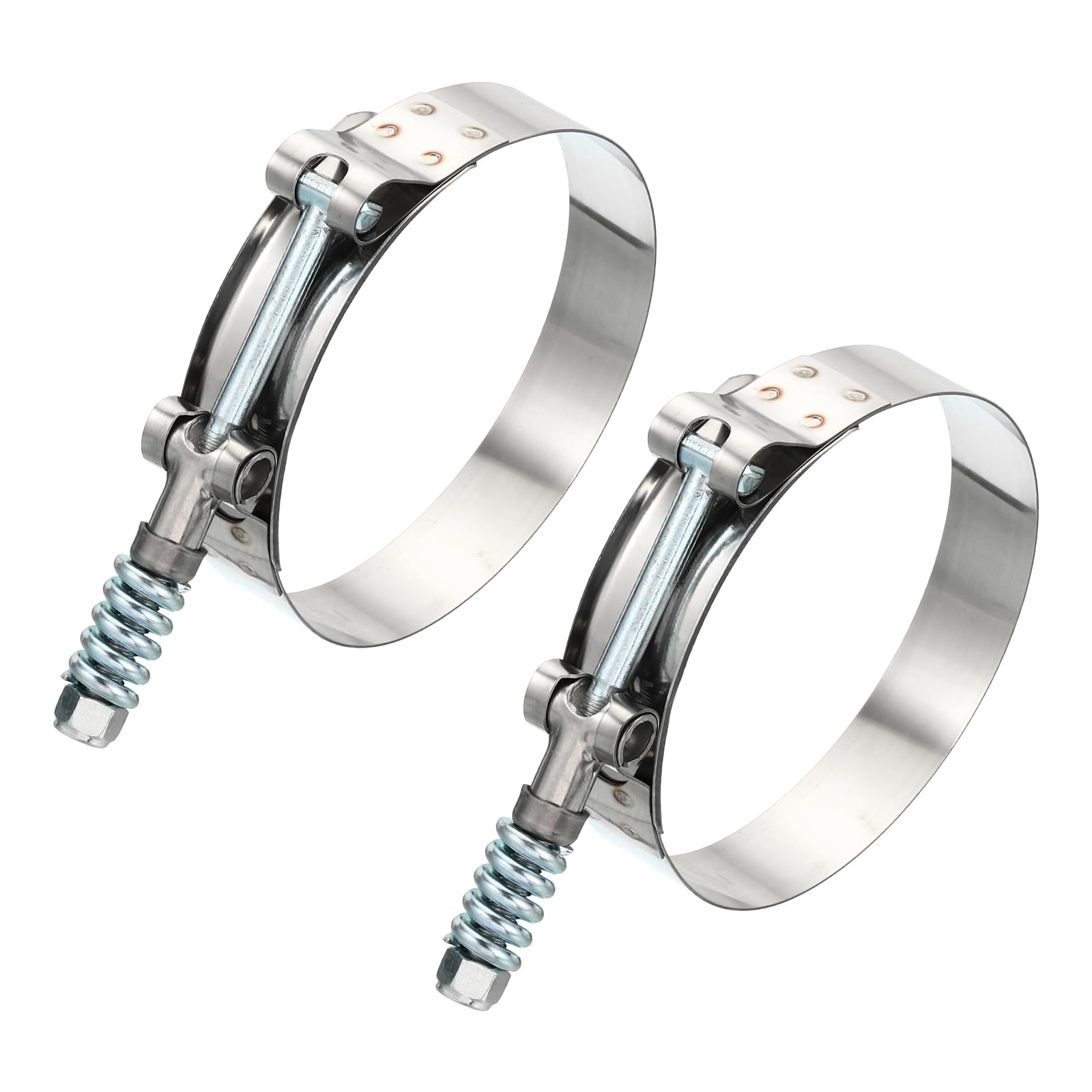 PATIKIL T-Bolt Hose Clamps with Spring, 2 Pack