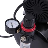 Timbertech Piston Airbrush Compressor ABPST08 Oil-Free 3L Tank UK Plug 50Hz view 4