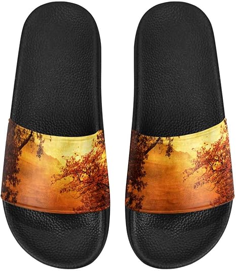 Amazon.com | INTERESTPRINT Indoor Outdoor Women's Casual Sandals US6-US12 Mysterious Golden Lake 